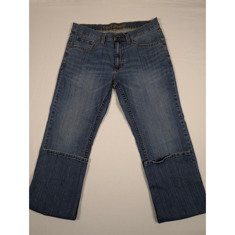Cody James Mens Blue Denim Straight Leg Jeans Medium Wash 36x36 Stretch Western